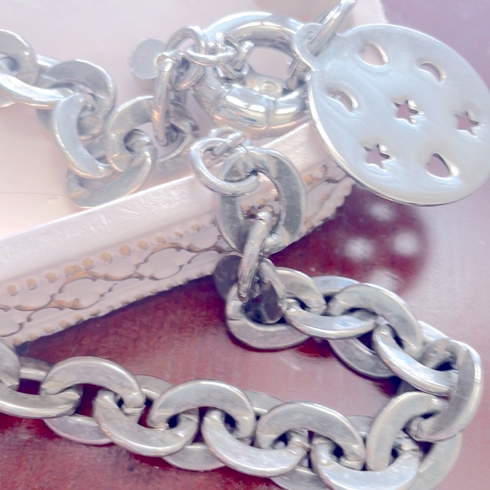 Chunky Chain Silver Toggle Closure Necklace! - image 1